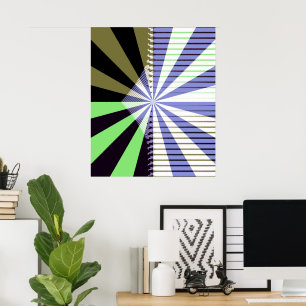 Retro Sun Mid Century Abstract Art Poster