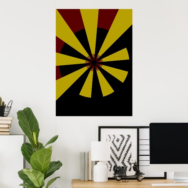 Retro Sun Mid Century Abstrakte Kunst Poster (Heimbüro)