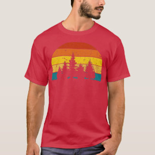 Retro Sun Minimalistisch mit Pine Tree Silhouette T-Shirt
