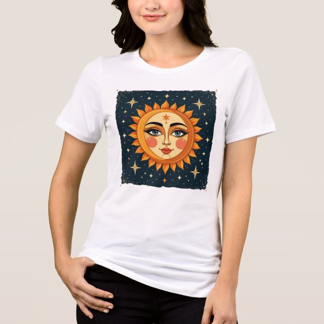 Retro Sun & Moon - Boho Spirit T-Shirt Tri-Blend Shirt (Vorderseite)
