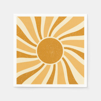Retro Sun Paper Napkins Serviette