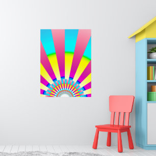 Retro Sun Rainbow Abstrakt Art Poster