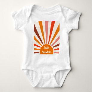 Retro Sun Rays Burset Orange Yellow Red Baby Strampler