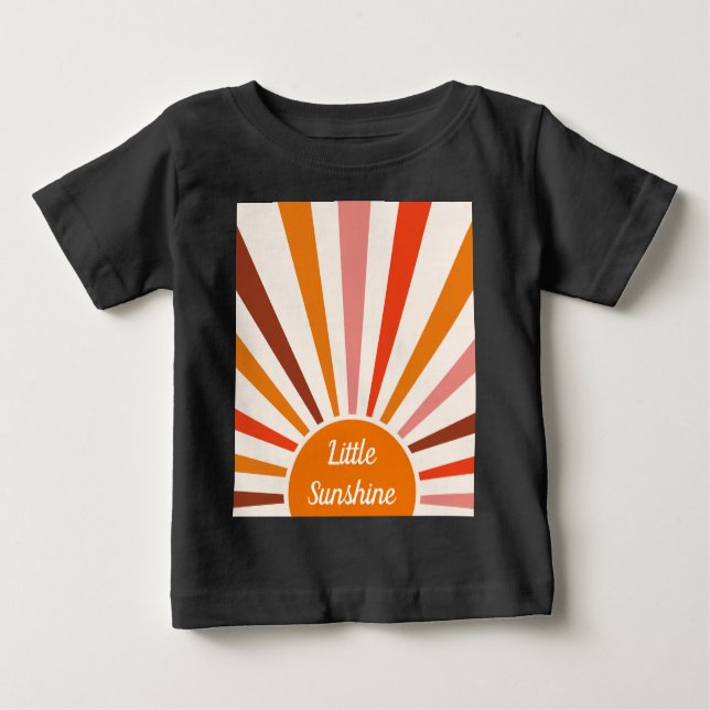 Retro Sun Rays Burset Orange Yellow Red Baby T-shirt (Vorderseite)