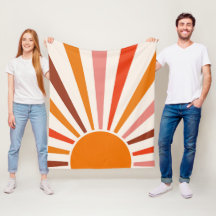 Retro Sun Rays Burset Orange Yellow Red
