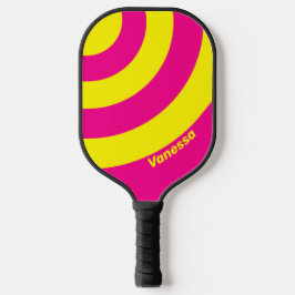 Retro Sun Soaked Three Circle Strike mit Name Pickleball Schläger