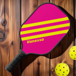 Retro Sun Soaked Three Stripes with Name Pickleball Schläger