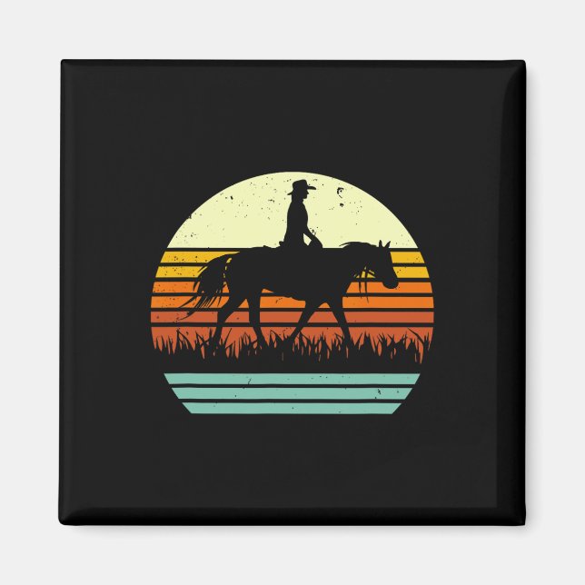 Retro Sun Style Western Reitstall Magnet (Vorne)
