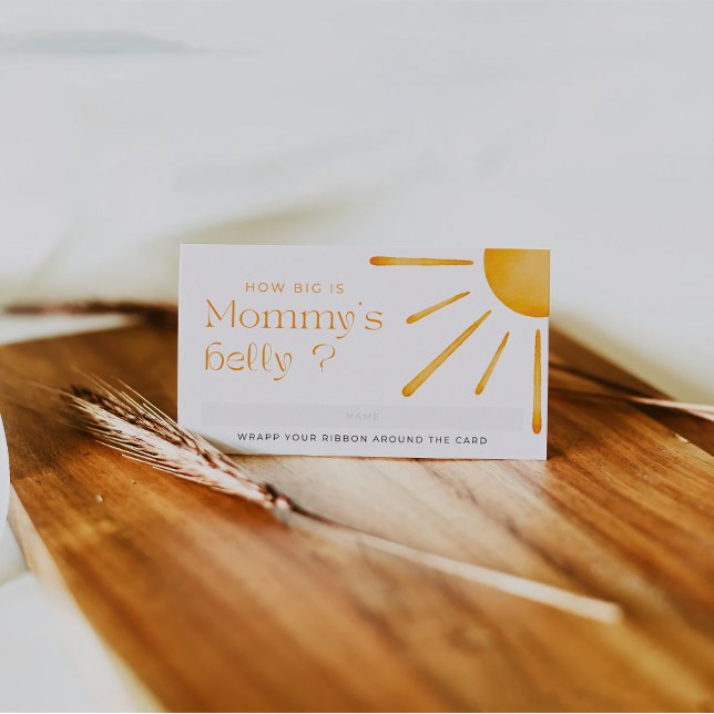 Retro Sun Summer Wie groß ist Mama's Bauchzettel Begleitkarte (Von Creator hochgeladen)