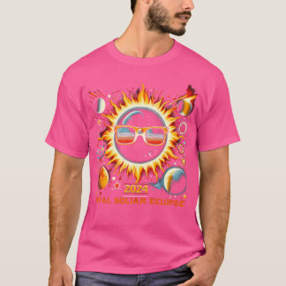 Retro Sun Total Solar Eclipse 8. April 2024 Insges T-Shirt
