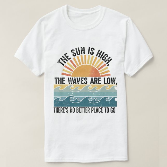 Retro Sun & Waves Sommererlebnis Art & Weise T-Shirt (Design vorne)