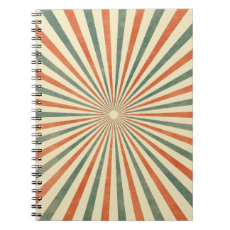 Retro Sunburst Spirale Vintage Gestaltung Notizblock