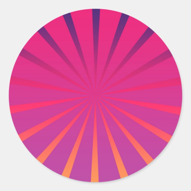 Retro Sunburst Sticker - Groovy and Funky Design (Vorderseite)
