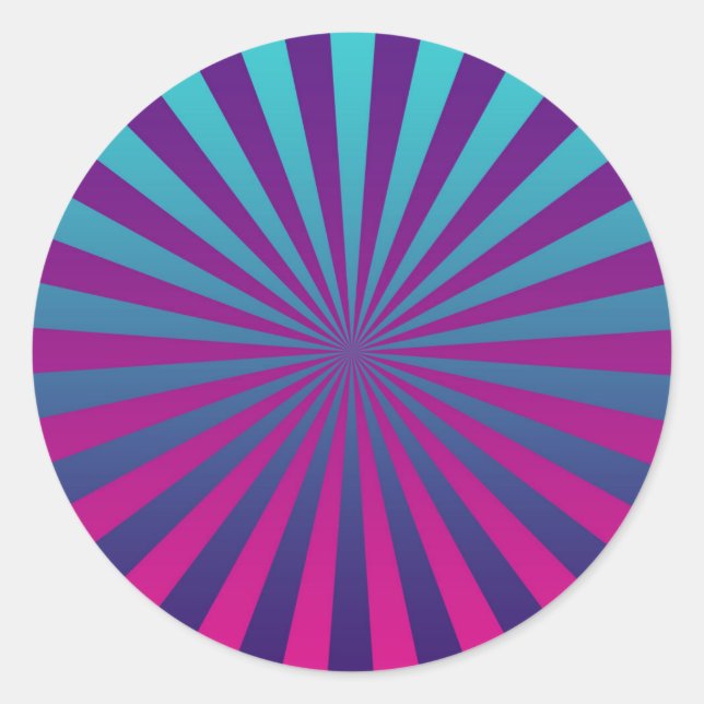 Retro Sunburst Sticker - Lebhaft und spielerisch (Vorderseite)