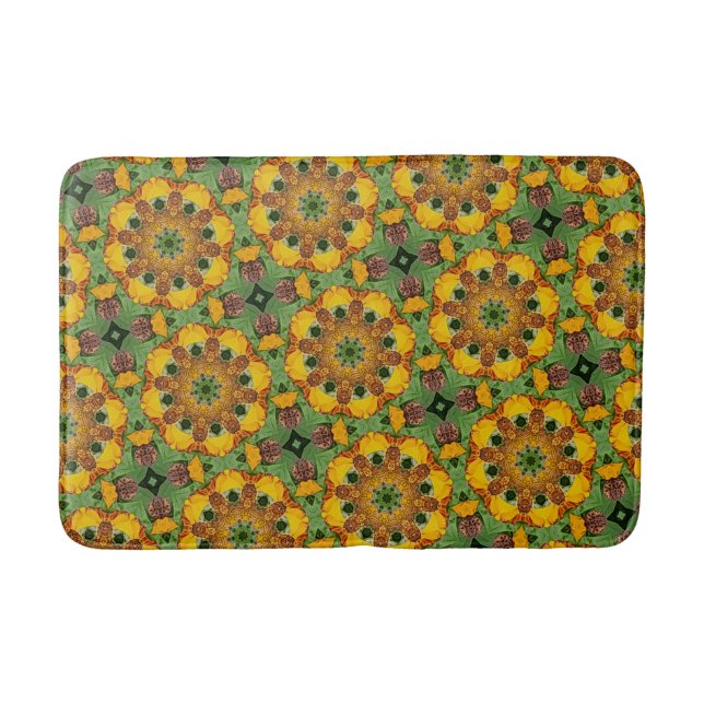 Retro Sunflower Bath Mat Badematte (Vorderseite)