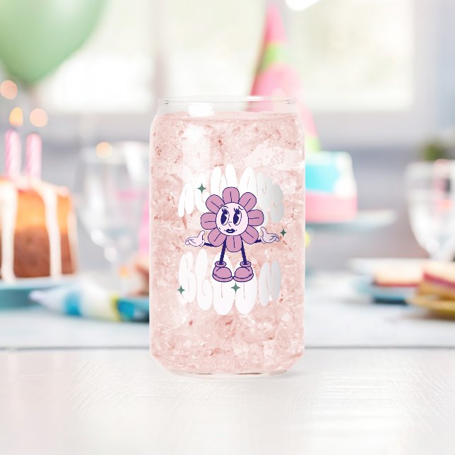 Retro Sunflower Cartoon Quote Pink Dosenglas (Insitu (Geburtstag))