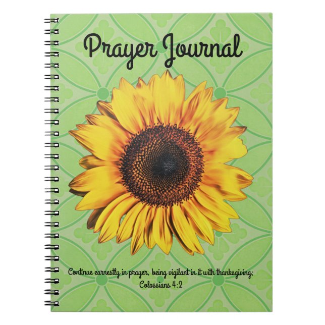 Retro Sunflower Prayer Journal Colossians 4:2 Notizblock (Vorderseite)