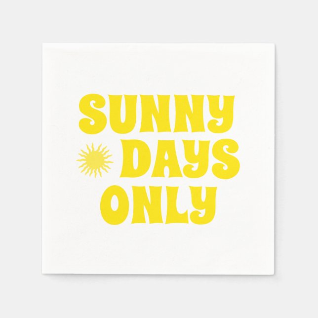 Retro Sunny Days nur Zitat glücklichen Sommer Part Serviette (Vorderseite)