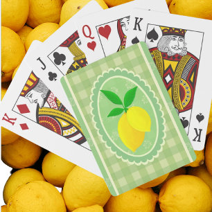 Retro Sunny Lemon Gelbes Frühlinggrün Spielkarten