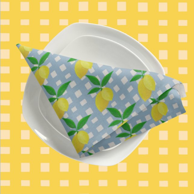 Retro Sunny Yellow Lemon Green Gingham Karo Getränkeuntersetzer (Von Creator hochgeladen)