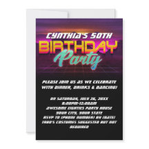 Retro Sunset 1980er 80er 50. Geburtstagsparty