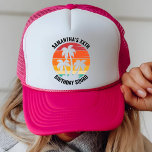 Retro Sunset 30. 40. 50. 60. 70 Geburtstagskopf Truckerkappe<br><div class="desc">Retro Sunset Vacation Birthday Trip Crew Squad Trucker Hat</div>