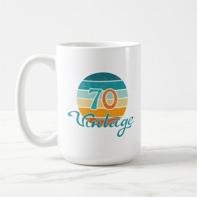 Retro Sunset 70 Vintag gestört Kaffeetasse (Links)