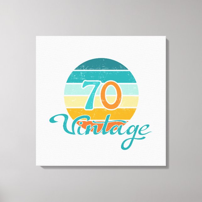 Retro Sunset 70 Vintag gestört Leinwanddruck (Vorderseite)