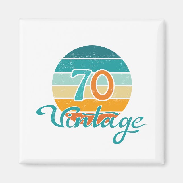 Retro Sunset 70 Vintag gestört Magnet (Vorne)