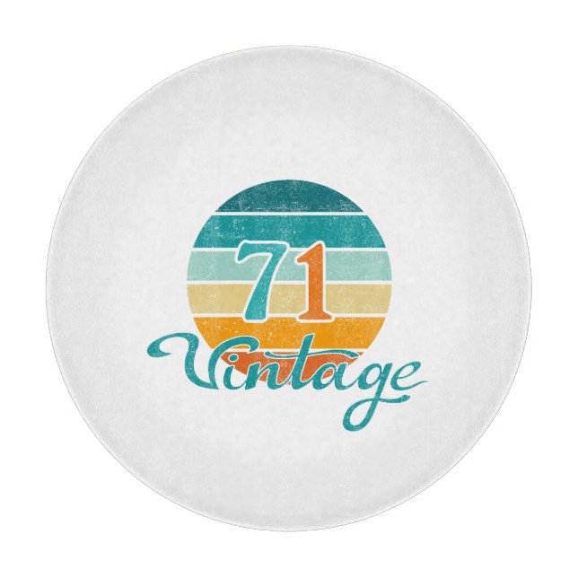 Retro Sunset 71 Vintag gestört Schneidebrett (Vorderseite)