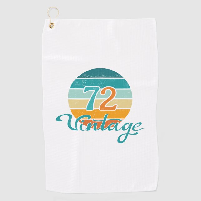 Retro Sunset 72 Vintag gestört Golfhandtuch (Vorderseite)