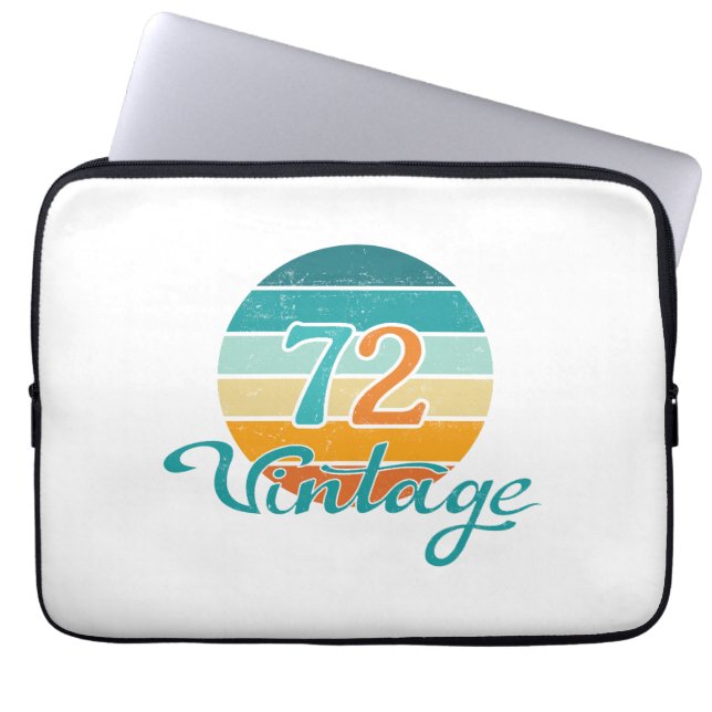 Retro Sunset 72 Vintag gestört Laptopschutzhülle (Vorderseite)