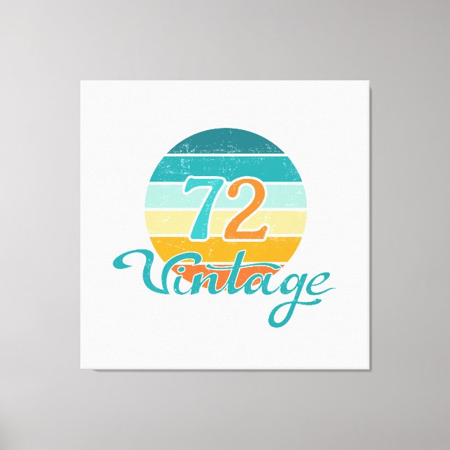 Retro Sunset 72 Vintag gestört Leinwanddruck (Vorderseite)