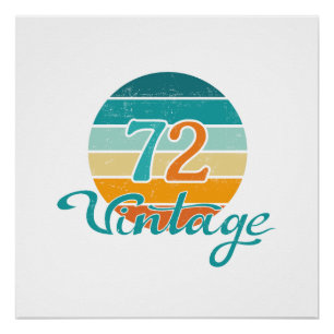 Retro Sunset 72 Vintag gestört Poster
