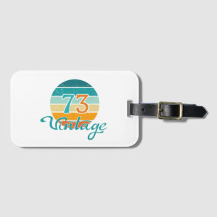 Retro Sunset 73 Vintag gestört Gepäckanhänger