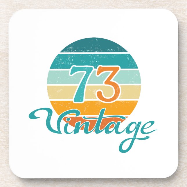 Retro Sunset 73 Vintag gestört Getränkeuntersetzer (Vorderseite)