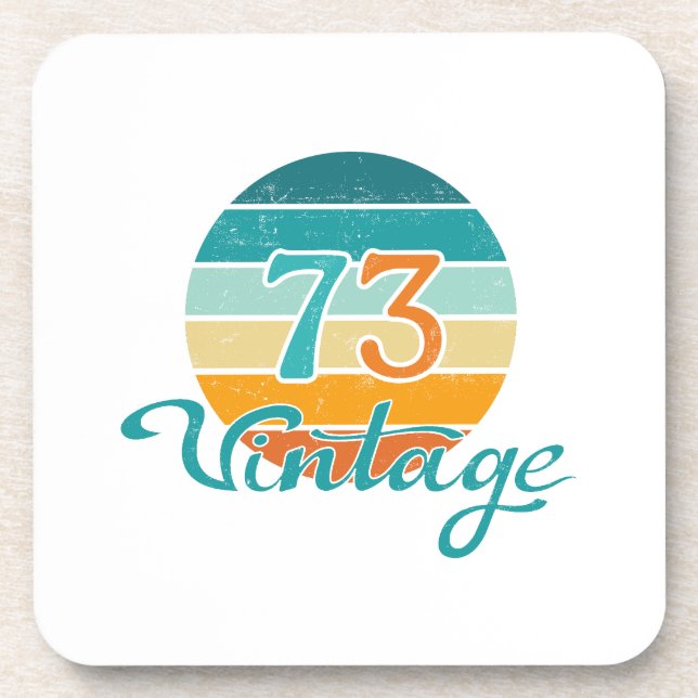 Retro Sunset 73 Vintag gestört Getränkeuntersetzer (Vorderseite)
