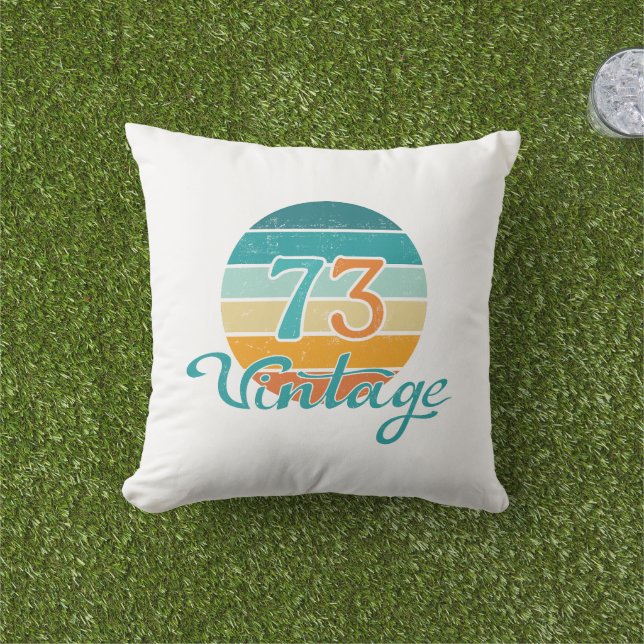 Retro Sunset 73 Vintag gestört Kissen (Golfball-Marker)