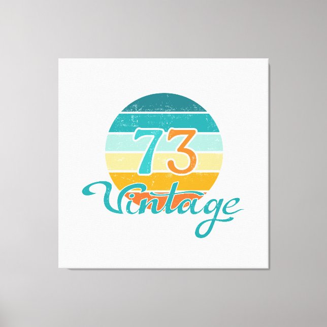 Retro Sunset 73 Vintag gestört Leinwanddruck (Vorderseite)