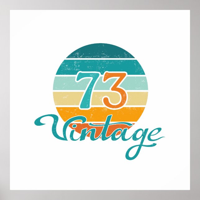 Retro Sunset 73 Vintag gestört Poster (Vorne)