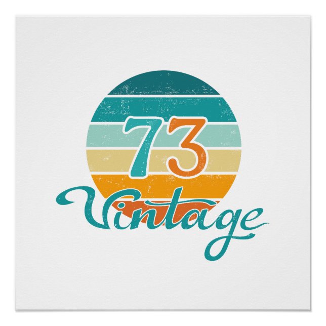 Retro Sunset 73 Vintag gestört Poster (Vorderseite)
