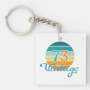 Retro Sunset 73 Vintag gestört Schlüsselanhänger