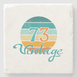Retro Sunset 73 Vintag gestört Steinuntersetzer