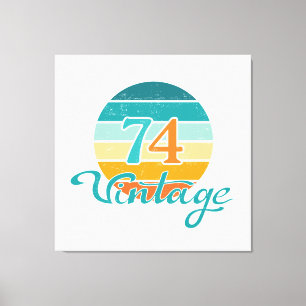 Retro Sunset 74 Vintag gestört Leinwanddruck