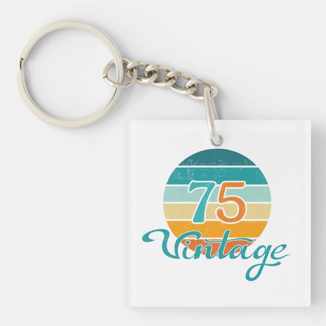 Retro Sunset 75 Vintag gestört Schlüsselanhänger (Vorderseite)