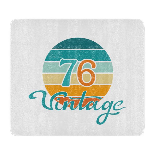 Retro Sunset 76 Vintag gestört Schneidebrett (Vorderseite)