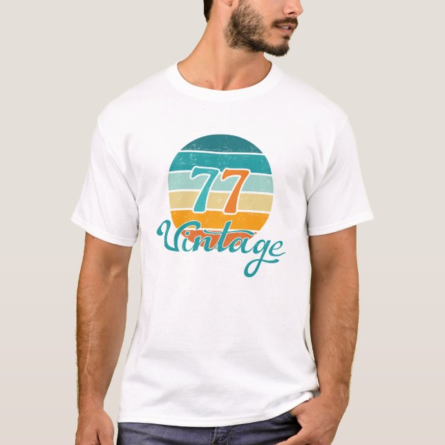Retro Sunset 77 Vintag gestört T-Shirt (Vorderseite)