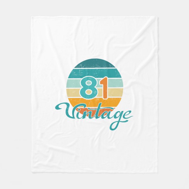 Retro Sunset 81 Vintage Distressed Fleecedecke (Vorderseite)