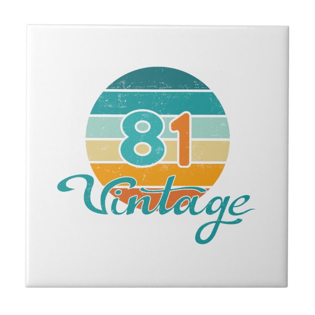 Retro Sunset 81 Vintage Distressed Fliese (Vorderseite)