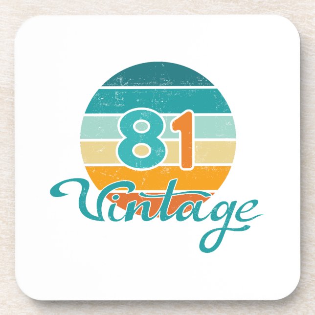 Retro Sunset 81 Vintage Distressed Getränkeuntersetzer (Vorderseite)